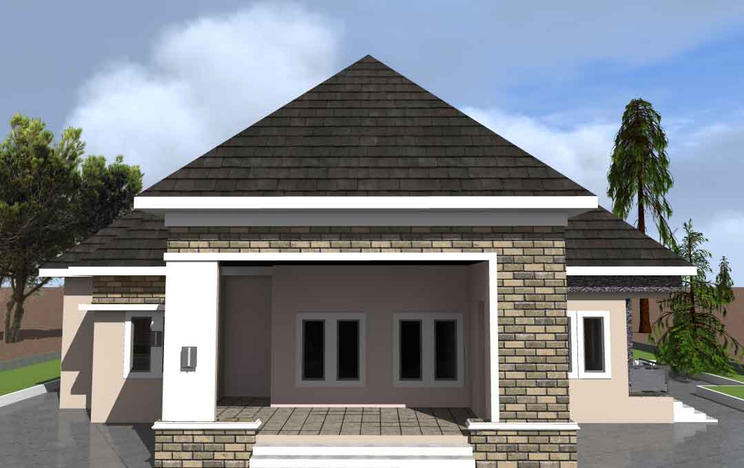 Spacious 4-Bedroom House Plan with Office Room