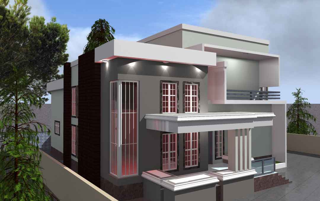 Contemporary 3-bedroom bungalow with a penthouse