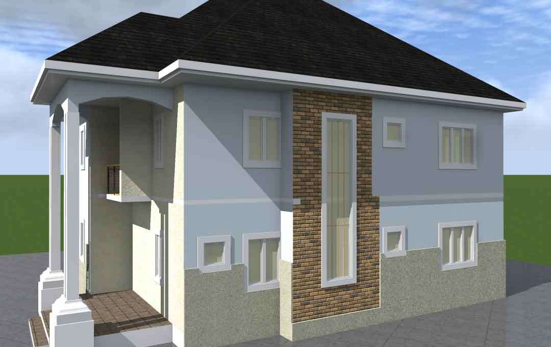 Portable 4 bedroom duplex Nigerian house plan