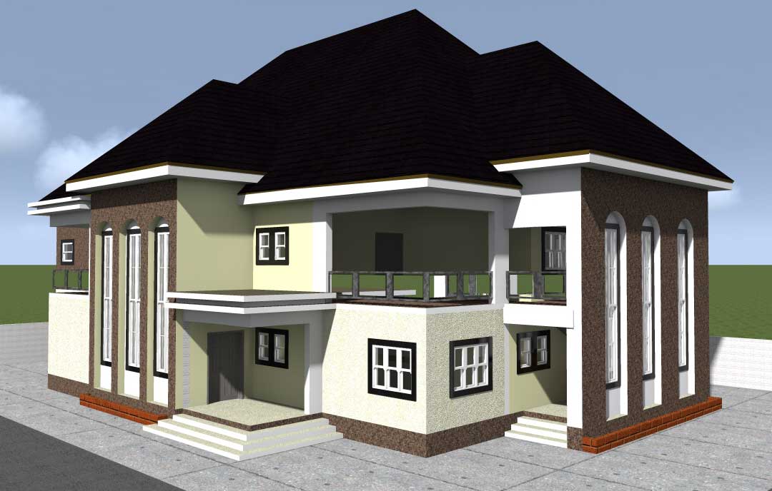 Modern Hospital Building Design with Attached 4-Bedroom Residential Unit